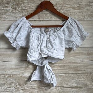 Blanco by Nature White Crop Top Size Large